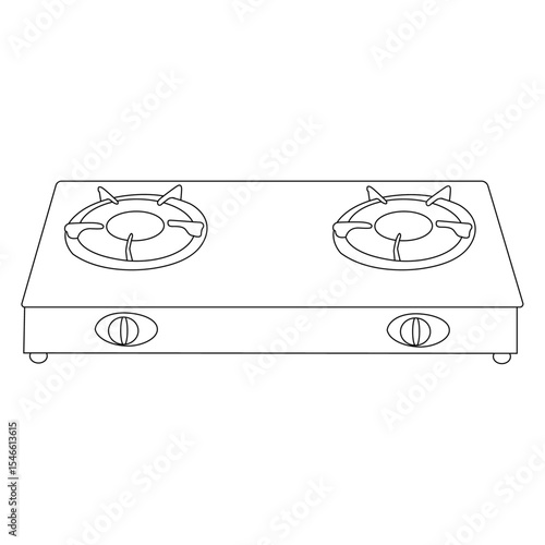 Gas Stove line art vector design. Gas Stove outline illustration design.