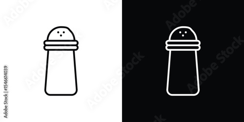 Salt and pepper shakers icon in black. flat graphic vector icon