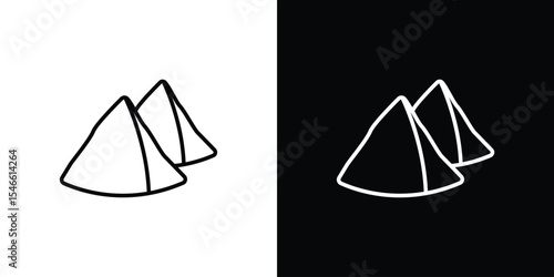 Samosa icon in black. flat graphic vector icon