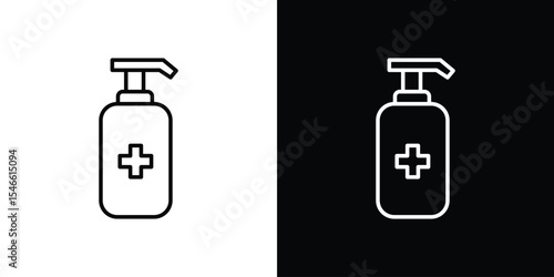 Sanitizer icon in black. flat graphic vector icon