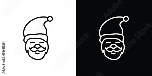 Santa claus face icon in black. flat graphic vector icon
