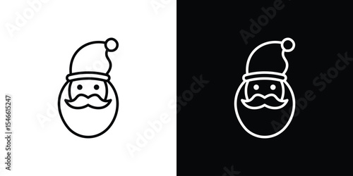 Santa Claus icon in black. flat graphic vector icon