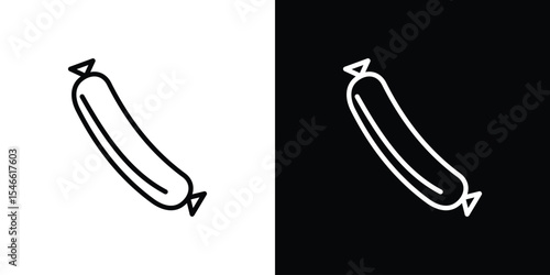 Sausage icon in black. flat graphic vector icon