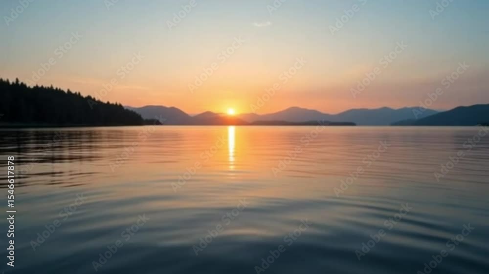 4K Wide-Angle View of Calm Lake at Dawn with Golden Sunlight Reflections – Serene Nature Landscape Scene 4K Wide-Angle View of Calm Lake at Dawn with Golden Sunlight Reflections – Serene Nature Landscape Scene