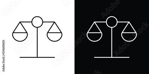 Scales of justice icon in black. flat graphic vector icon