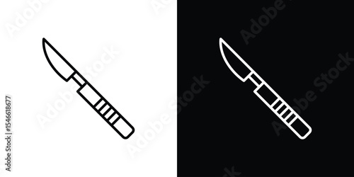Scalpel icon in black. flat graphic vector icon