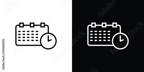 Schedule icon in black. flat graphic vector icon