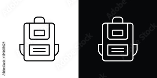 School bag icon in black. flat graphic vector icon