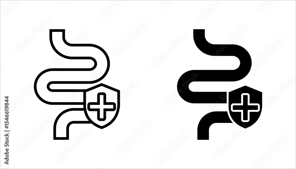 Gut protection, safety and normalization of digestion, linear icon set. The intestine and the checkered shield. Line with editable stroke
Gut protection, safety and normalization of digestion, linear icon set. The intestine and the checkered shield. Line with editable stroke