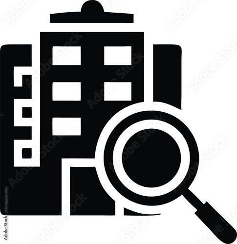 Real estate building inspection and analysis icon