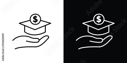 School fees icon in black. flat graphic vector icon