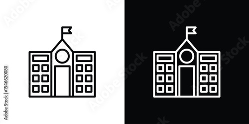 school icon in black. flat graphic vector icon