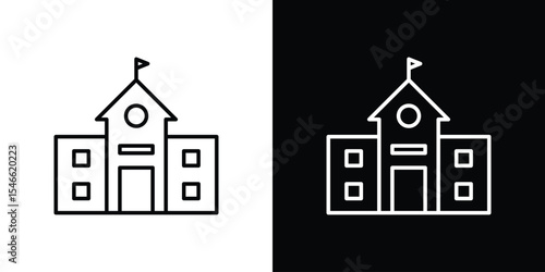 school icon in black. flat graphic vector icon