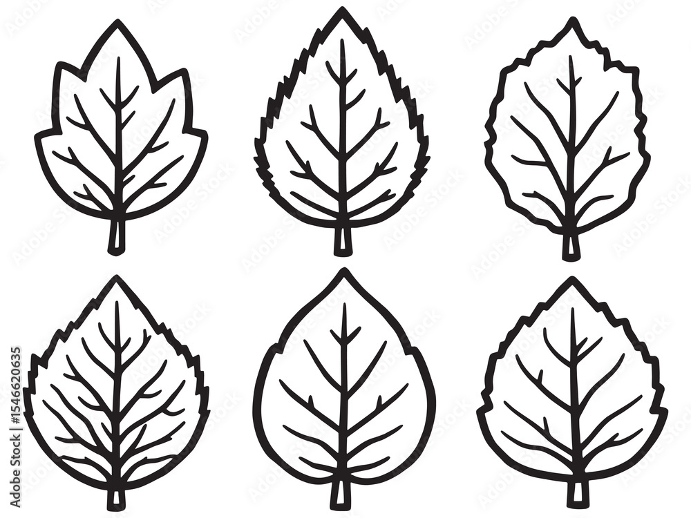 Fototapeta premium Minimal Leaf Outline Illustration
