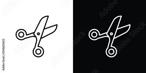 Scissors icon in black. flat graphic vector icon