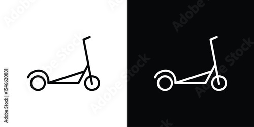 Scooter bike icon in black. flat graphic vector icon