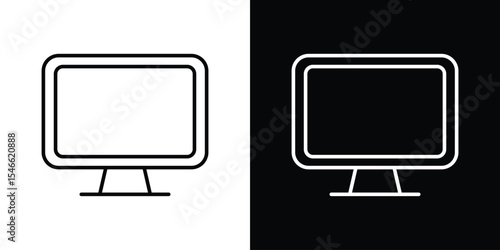 Screen icon in black. flat graphic vector icon