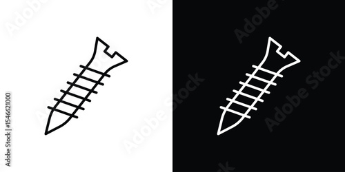 Screw icon in black. flat graphic vector icon