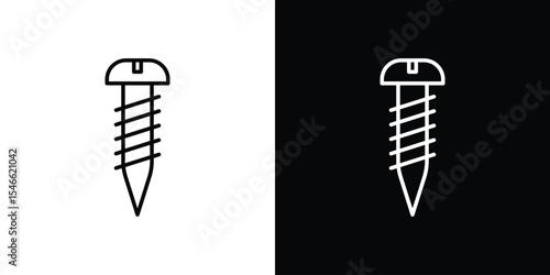 Screw icon in black. flat graphic vector icon