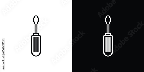 Screwdriver icon in black. flat graphic vector icon