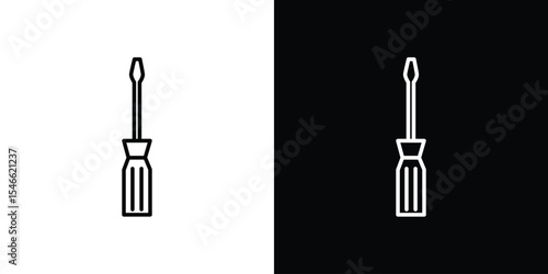 Screwdriver icon in black. flat graphic vector icon
