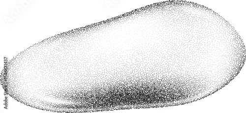 Noisy gradient shape with grainy texture. Stipple liquid water drop with sandy shadow.