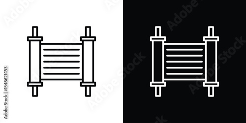 Scrolls icon in black. flat graphic vector icon