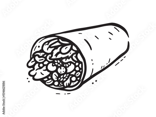 Healthy Food Wrap Minimalist Drawing