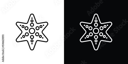 Sea star icon in black. flat graphic vector icon