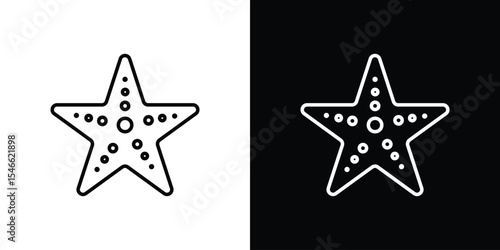 Sea star icon in black. flat graphic vector icon