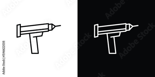 Sealant gun icon in black. flat graphic vector icon