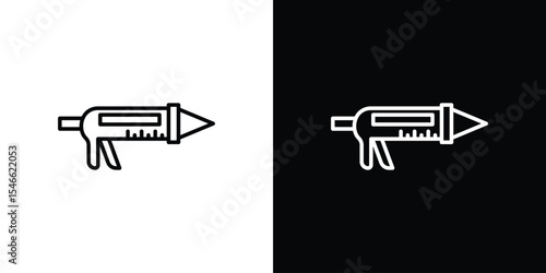 Sealant gun icon in black. flat graphic vector icon