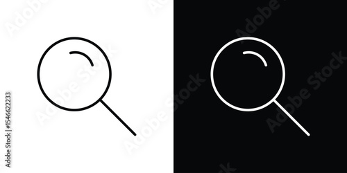 Search icon in black. flat graphic vector icon