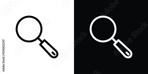 Search icon in black. flat graphic vector icon