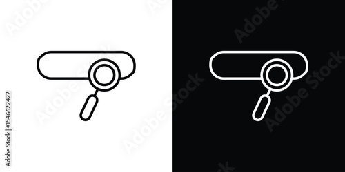 Search online icon in black. flat graphic vector icon