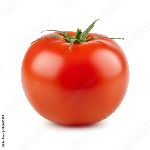 Wallpaper Mural Vibrant Tomato: A single, perfectly ripe tomato, showcasing its rich red hue and intricate details. Ideal for culinary, health, and agricultural concepts. Torontodigital.ca