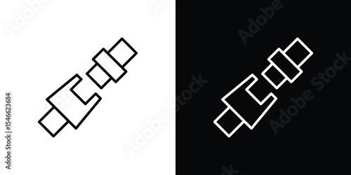 Seatbelt icon in black. flat graphic vector icon