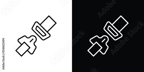 Seat Belt icon in black. flat graphic vector icon