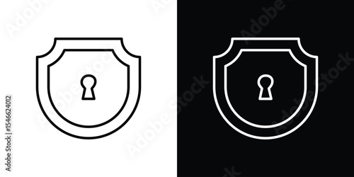 Security icon in black. flat graphic vector icon
