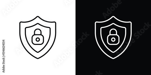 Security lock icon in black. flat graphic vector icon