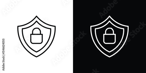 Security lock icon in black. flat graphic vector icon