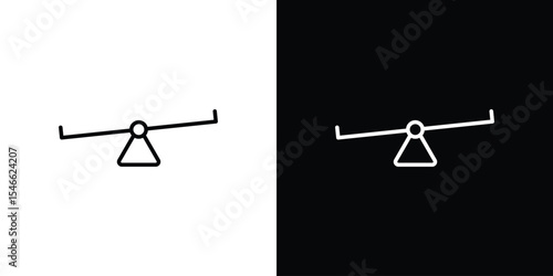 Seesaw icon in black. flat graphic vector icon