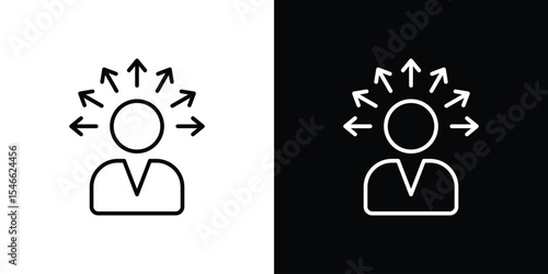 Self awareness icon in black. flat graphic vector icon