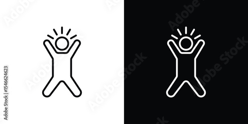 Self confidence icon in black. flat graphic vector icon