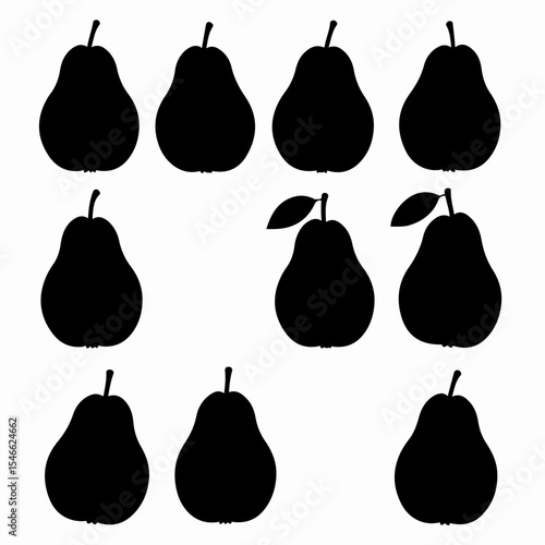 Silhouette pears fruit food harvest healthy