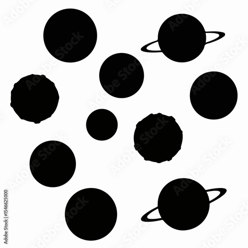 Silhouette planets space astronomy science education galaxy