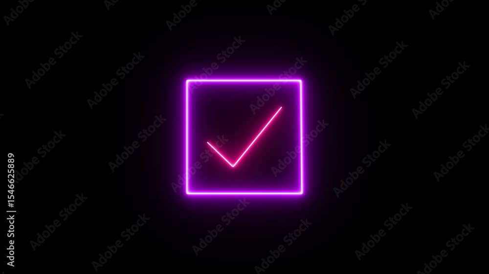Glowing neon Check mark icon isolated. neon tick mark icon, yes or right sign . Glowing neon Check mark icon isolated. neon tick mark icon, yes or right sign .
