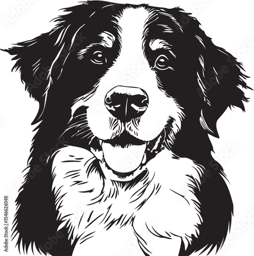 bernese mountain dog portrait