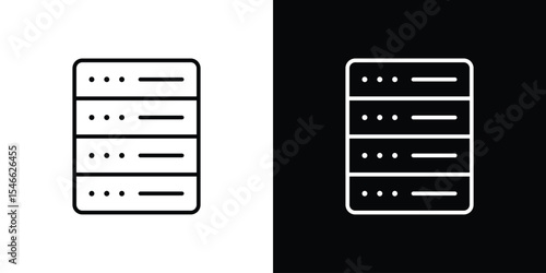 Server icon in black. flat graphic vector icon