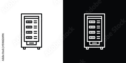 Server rack icon in black. flat graphic vector icon